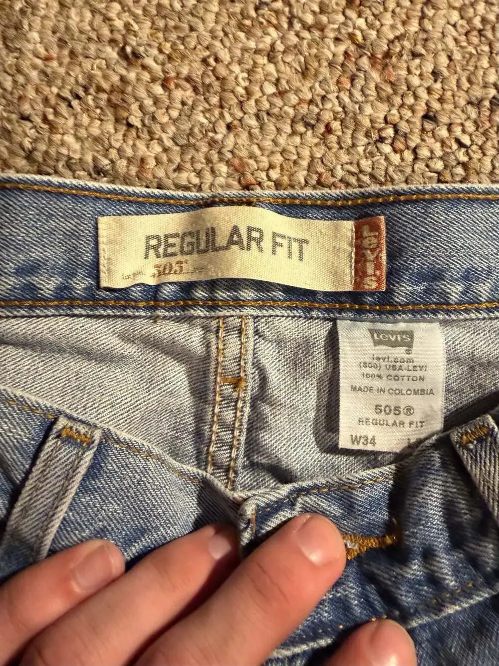 Y2K‎ Levi's 505 Light Wash Regular Fit Jeans 34x32